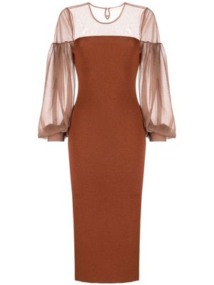 Ulla Johnson robe nervurée Milla à empiècement transparent - Orange