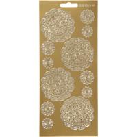 Creativ Company Stickers, bloemen, vel 10x23 cm, goud, 1 vel
