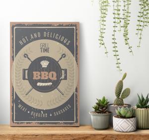 Vintage bbq canvas schilderij