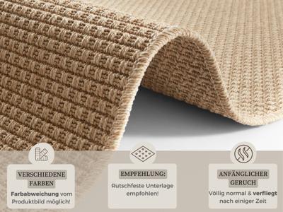 Hanse Home - Flatwoven Runner for In & Outdoor Nature 600 in Sisal-Look - 80x250 cm