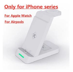 30W 3 In 1 Draadloze Oplader Standaard geschikt voor Iphone 14 12 - Apple Watch - Snel Opladen Dock Station- Wit