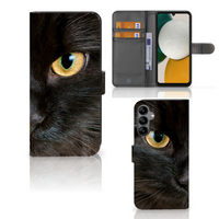 Samsung Galaxy A34 Telefoonhoesje met Pasjes Zwarte Kat - thumbnail