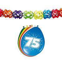 Folat Party 75e jaar verjaardag feestversiering set - Ballonnen en slingers