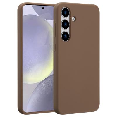 AccezzLiquid Silicone Backcover met MagSafe voor Samsung Galaxy S25 Plus Telefoonhoesje Bruin