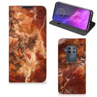 Motorola One Zoom | Standcase | Marmer Bruin