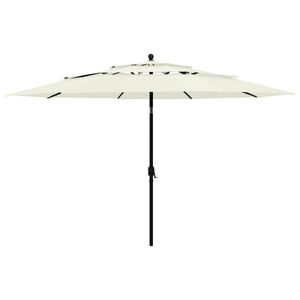 Parasol 3-laags met aluminium paal 3,5 m zandkleurig