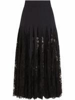 Dolce & Gabbana jupe en dentelle Chantilly à coupe mi-longue - Noir