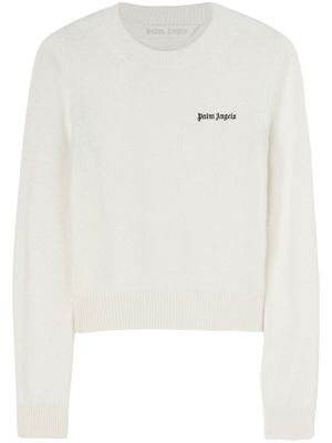 Palm Angels pull à logo brodé - Blanc