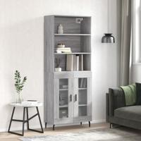 Hoge kast 69,5x34x180 cm bewerkt hout grijs sonoma eikenkleurig