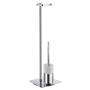 Reserverolhouder Smedbo Outline met Borstelhouder Porselein Container Vierkant 23x78 cm Chroom
