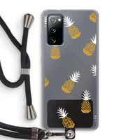 Ananasjes: Samsung Galaxy S20 FE / S20 FE 5G Transparant Hoesje met koord