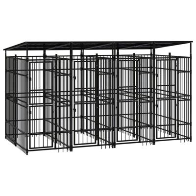 Hondenkennel met dak 7,37 m² staal