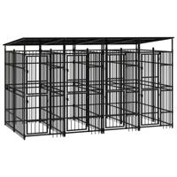 Hondenkennel met dak 7,37 m² staal