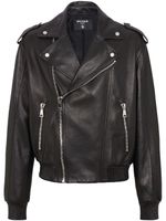 Balmain veste de moto en cuir - Noir - thumbnail