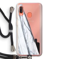 Gestreepte marmer: Samsung Galaxy A20e Transparant Hoesje met koord