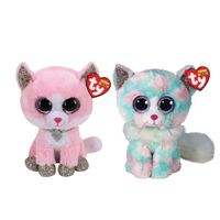 Ty - Knuffel - Beanie Boo's - Fiona Pink Cat & Opal Cat - thumbnail