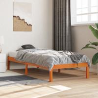 Bedframe zonder matras massief grenenhout wasbruin 90x190 cm