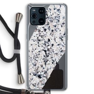 Gespikkelde marmer: Oppo Find X3 Transparant Hoesje met koord