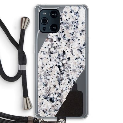 Gespikkelde marmer: Oppo Find X3 Transparant Hoesje met koord