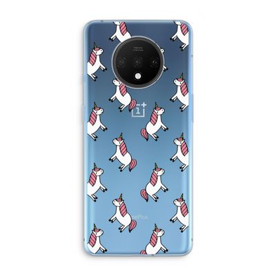 Eenhoorns overal: OnePlus 7T Transparant Hoesje
