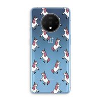 Eenhoorns overal: OnePlus 7T Transparant Hoesje