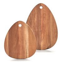 2x Druppel vormige houten snijplanken 30/40 cm