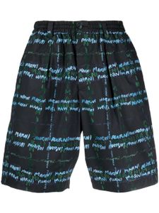 Marni short ample à logo imprimé - Noir