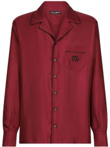 Dolce & Gabbana chemise en soie DG Essentials à patch logo - Rouge