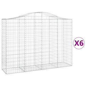 The Living Store Schanskorf Gabion 200x50x140/160 cm - Geluidsisolerende Tuinbarrière - Gegalvaniseerd Ijzer