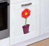 Bloemen muursticker bloem in pot