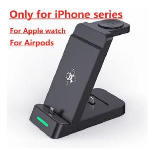 30W 3 In 1 Draadloze Oplader Standaard geschikt voor Iphone 14 12 - Apple Watch - Snel Opladen Dock Station- Zwart