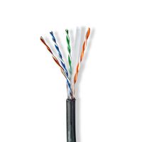 Nedis CCBG8590BK100S Netwerk Kabel Rol Cat6 Solid U/utp Cca 100.0 M Buitenshuis Rond Pe Zwart Gift Box