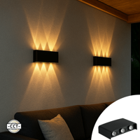 Buitenlamp met Lichtbron - Wandarmatuur - 450lm 2000K/2700K/4000K - Zwart - IP65 Buitenlamp met Lichtbron - Wandarmatuur - 450lm 2000K/2700K/4000K - Zwart - IP65