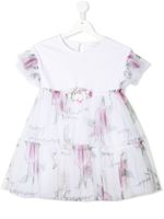 Monnalisa robe courte à fleurs - Blanc