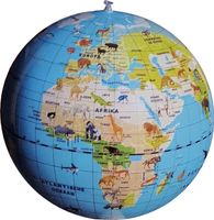 Opblaasbare wereldbol - globe Dierenquiz - Stick N Quiz | Caly Toys