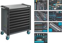 HAZET Gereedschapwagen - Assistent 179NXL - assortiment 179NXL-8-VW/243 - 243-delig - Laden, ondiep: 7× 81 x 696 x 398 mm - Laden, diep: 1× 166 x 696