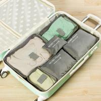 6 STKS/set reistas ClothesLuggage organisator hoge capaciteit mesh verpakking kubussen (grijs)
