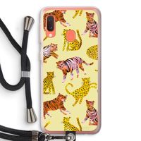 Cute Tigers and Leopards: Samsung Galaxy A20e Transparant Hoesje met koord