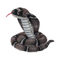 Knuffeldier Cobra slang - zachte pluche stof - grijs - premium kwaliteit knuffels - 120 cm   -