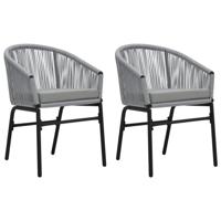 Tuinstoelen 2 st PE-rattan antracietkleurig
