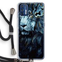Darkness Lion: Motorola Moto G9 Plus Transparant Hoesje met koord