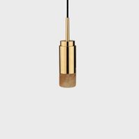 Anour Donya Onyx Cylinder Hanglamp - Amberkleurige kap - Gepolijst messing