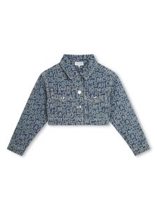 Marc Jacobs Kids veste en jean à logo en jacquard - Bleu