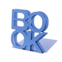 Alfabet vormige ijzeren metalen boekensteunen steun houder Desk staat voor boeken (blauw)