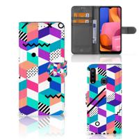 Samsung Galaxy A20s | Book Case | Blokken Kleurrijk Samsung Galaxy A20s | Book Case | Blokken Kleurrijk