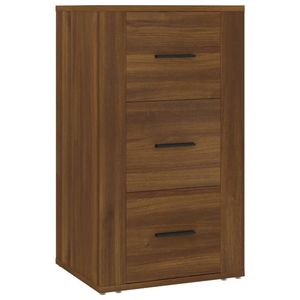 The Living Store Dressoir Bewerkt Hout - 40 x 33 x 70 cm - Bruineiken