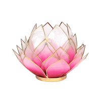 Lotus Sfeerlicht Roze-Lichtroze Goudrand Groot - thumbnail