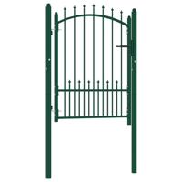 Poort met speerpunten 104x109,5 cm staal groen