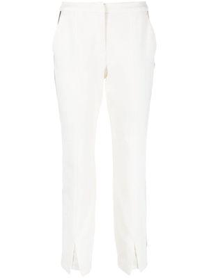 Karl Lagerfeld pantalon droit à bande logo - Blanc
