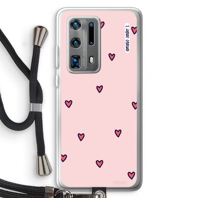 Hartjes: Huawei P40 Pro Plus Transparant Hoesje met koord